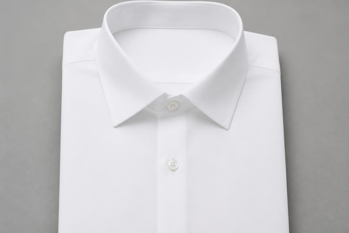 A pristine, freshly pressed white shirt after professional cleaning